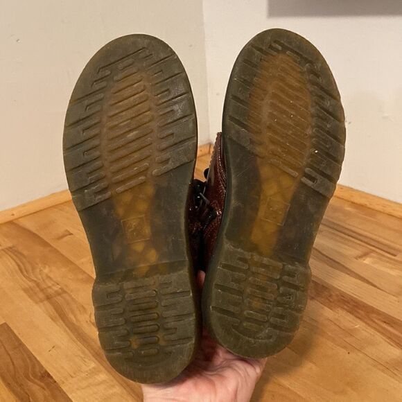 Dr. Martens Maroon Purple 1460 Glitter J Side Zip Combat Ankle Boots Size 3 - Picture 7 of 9